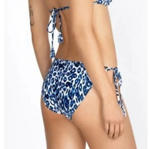 Calme By Johnny Was Blue Tiger String Bikini Swimsut Bottom Sizs S New - Picture 3 of 16